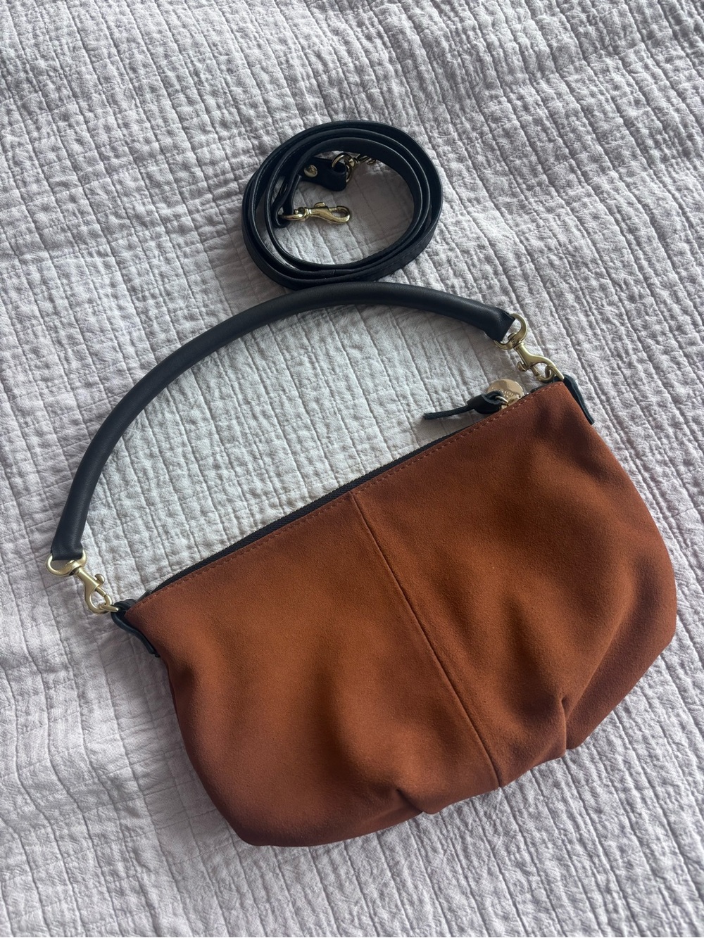 Brand New Clare V Petit Moyen In Chestnut Suede - Picture 3 of 6